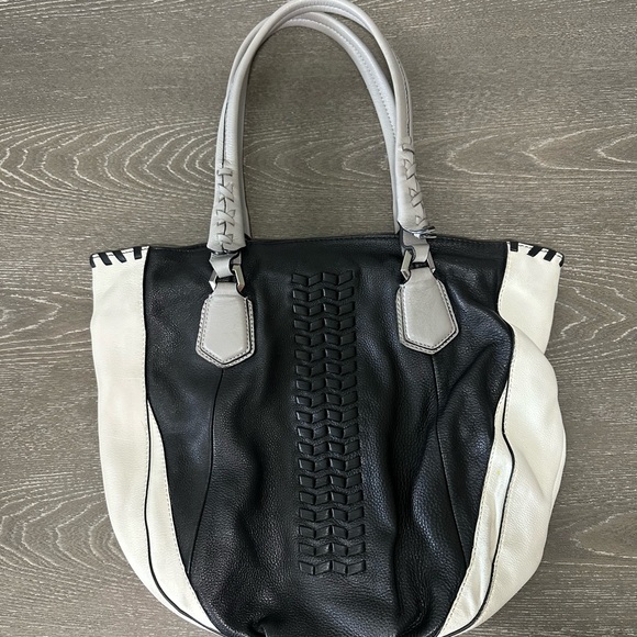 OrYANY Lyssie Colorblock Tote - Black and White with Light gray straps - Picture 2 of 8